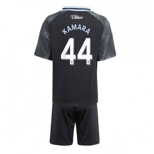 Stroje piłkarskie Aston Villa Boubacar Kamara #44 Koszulka Wyjazdowej dla dzieci 2025-26 Krótki Rękaw (+ szorty)